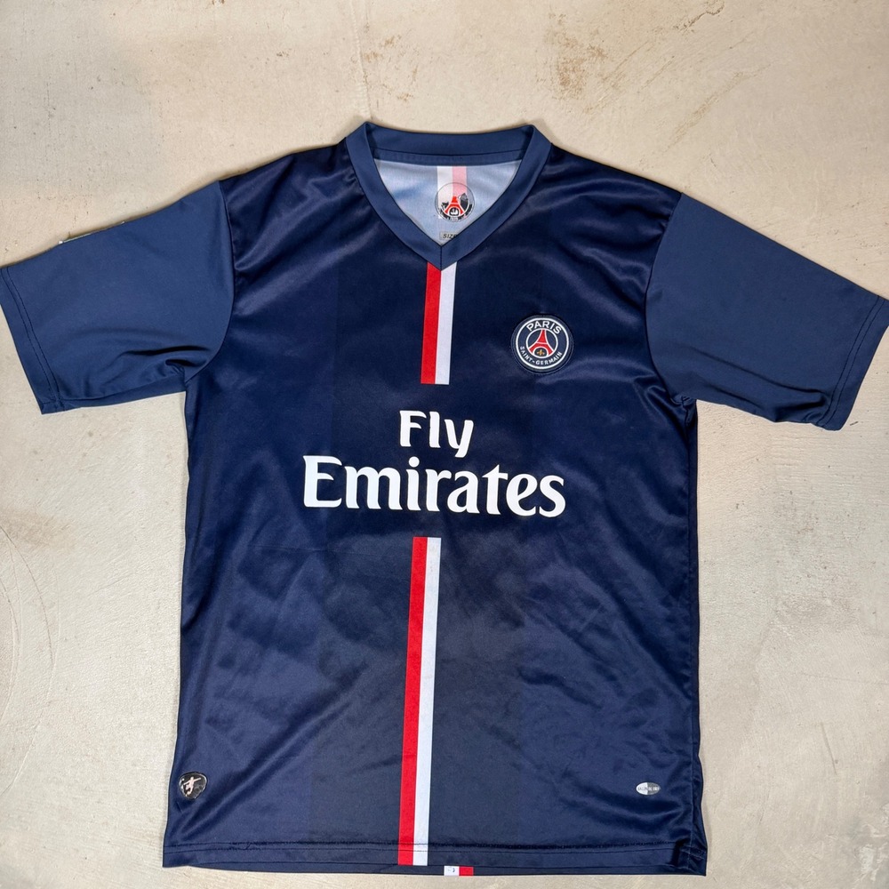 Paris Saint-Germain PSG David Luiz 32 Fly Emirates Soccer Jersey Navy Blue M